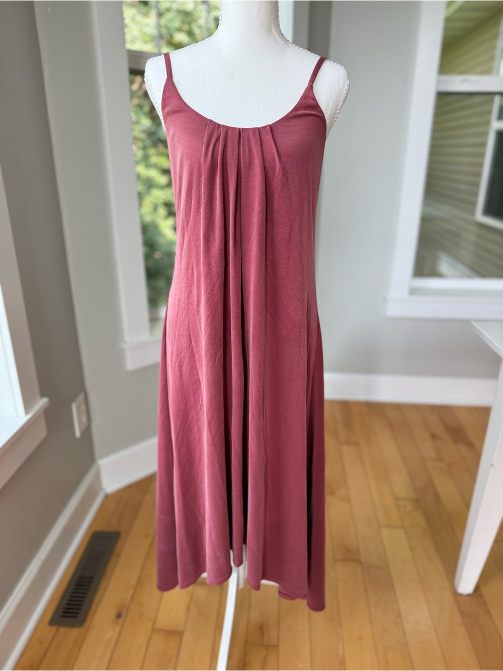 Sigrid Olsen Dusty Rose Midi Spaghetti Strap Slip Dress Size XS